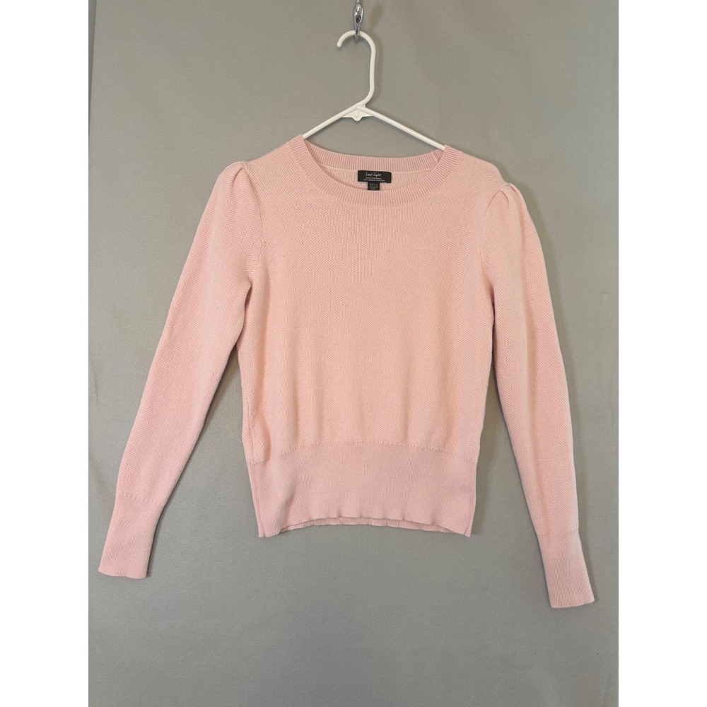 VTG Lord Taylor Merino Wool Pink Puff Shoulder Sweater Romantic Soft Girl Large